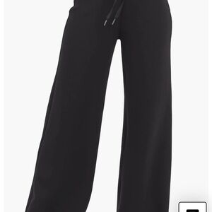 SPANX Air Essentials Black Wide Leg Pants with Elastic Waistband